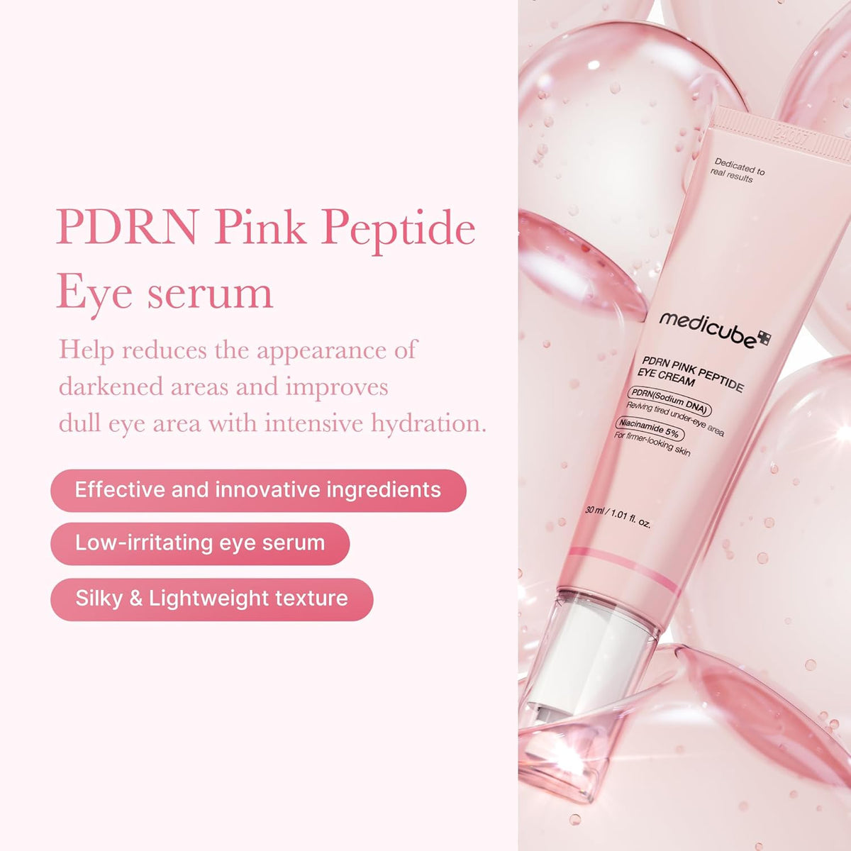 Medicube PDRN Pink Peptide Eye Cream with details