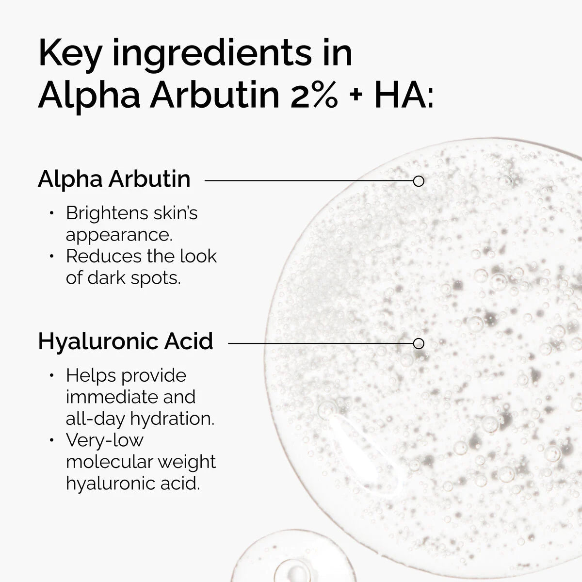 The Ordinary Alpha Arbutin 2% + HA - ingredients label back view