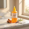 Medicube Kojic Acid Turmeric Resurfacing Toner on white marble vanity