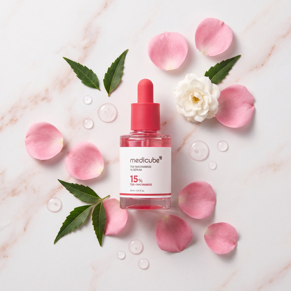 Medicube TXA Niacinamide Serum with rose petals and botanical extracts