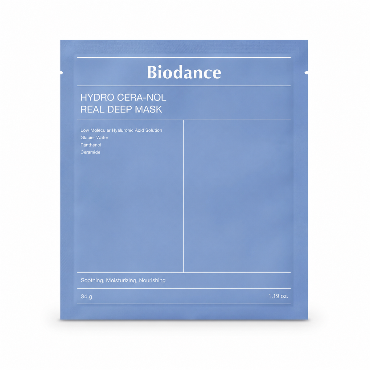 Biodance Hydro Cera-nol Real Deep Mask 34g - Korean ceramide barrier mask
