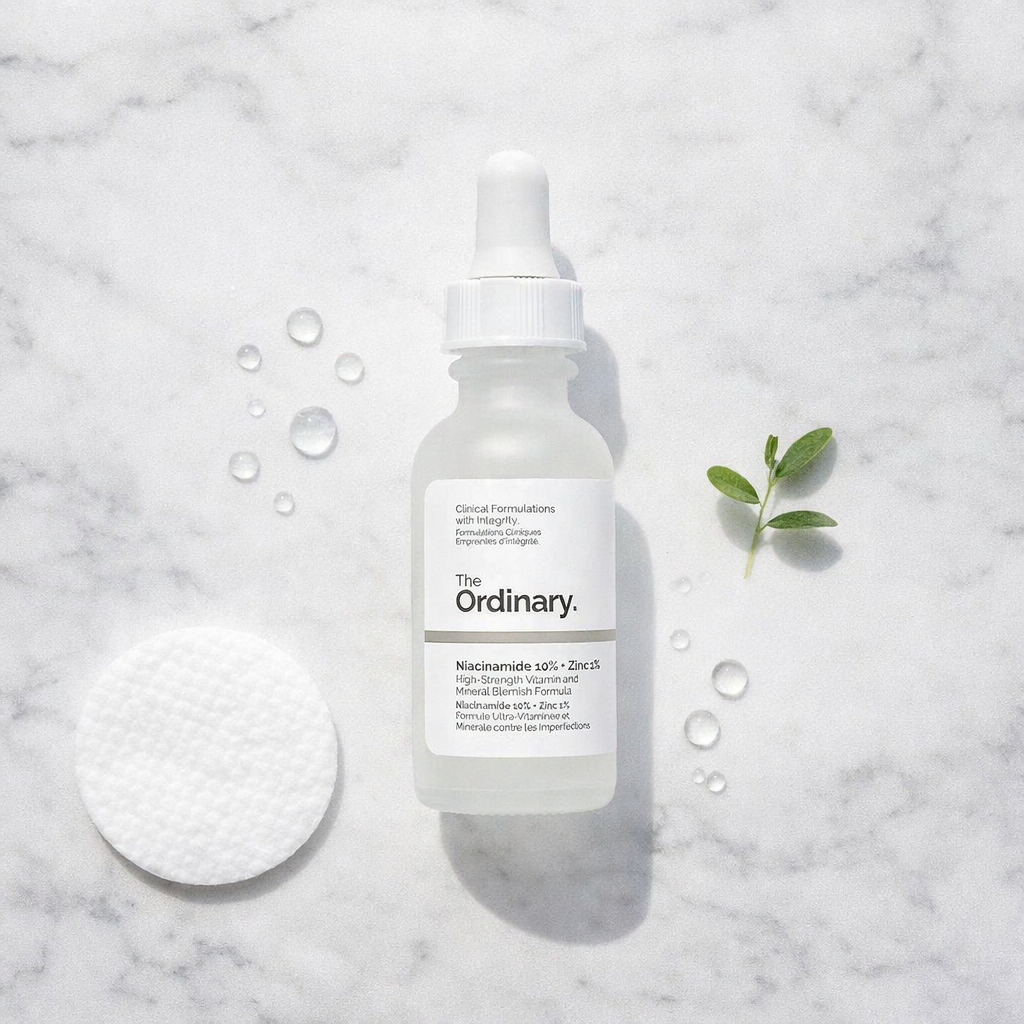 The Ordinary Niacinamide Zinc Serum on clean minimal surface