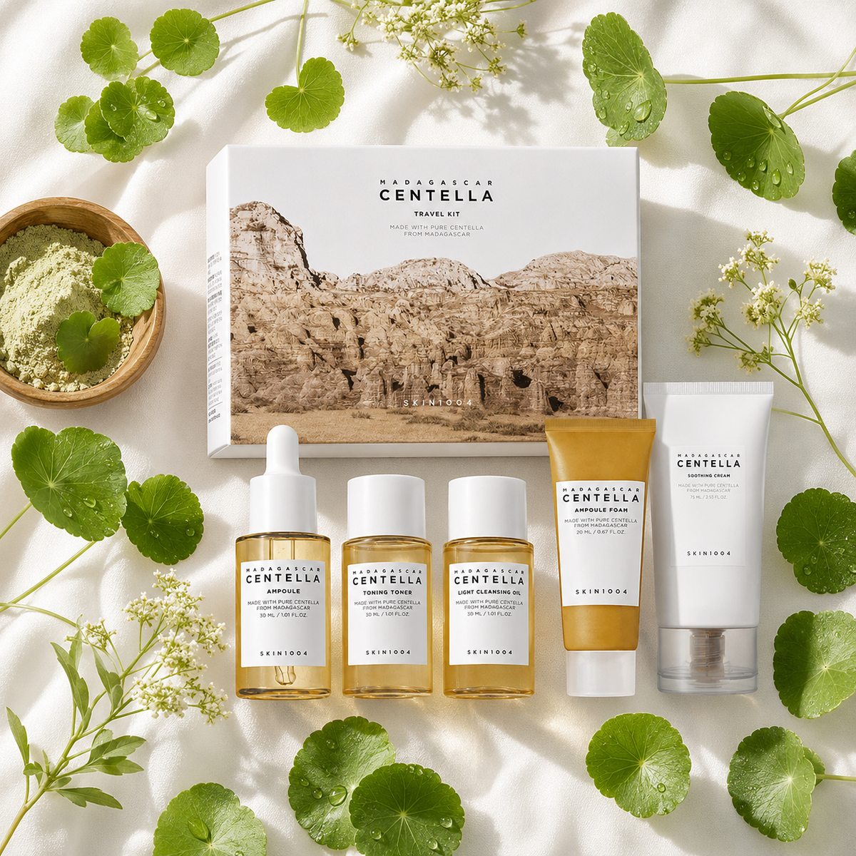 Skin1004 Centella Travel Kit - cleansing oil, foam, toner, ampoule, cream